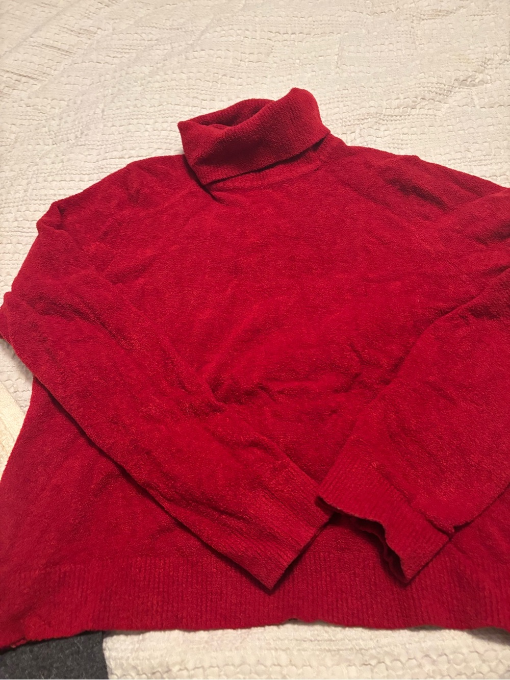 Women's Red Turtleneck Sweater - Classic Cozy Knit